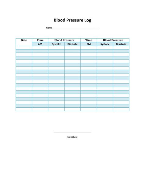 Free Blood Pressure Log Printable | Bernard