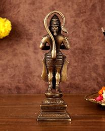 Buy Brass Unique Hanuman Ji in Anjali Mudra Statue - 7" Tall - Budhshiv.com