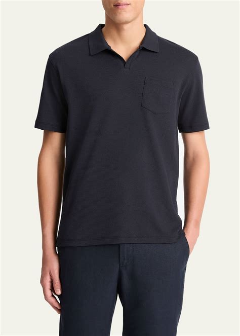 Vince Men's Textured Johnny Collar Polo Shirt - Bergdorf Goodman