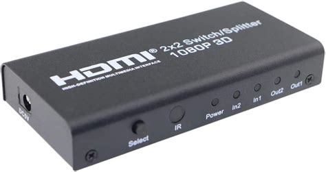 Tobo 2X2 HDMI Splitter Switcher 2 in 2 Out HDMI Switch Box with IR ...