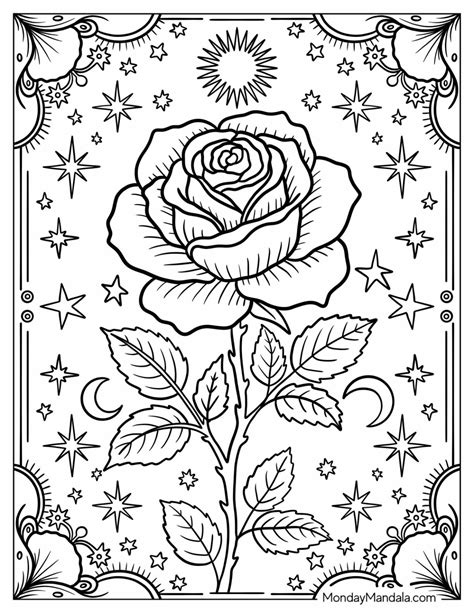 42 Rose Coloring Pages (Free PDF Printables)