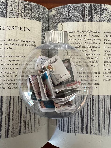 Miniature Book Ornament for a Book Club, Custom Year of Books Ornament ...