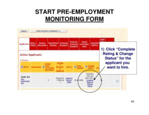 Pre-Employment Monitoring Form - Blank Fillable Template | Fill Out ...
