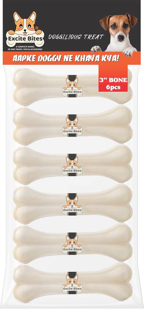 EXCITE BITES Rawhide Dog Bones | Chew Bones for Dogs | Rich in Protein ...