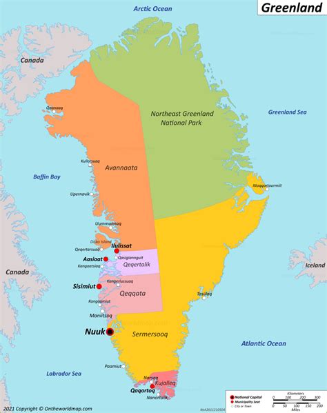 Printable Map Of Greenland