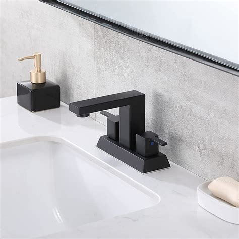 Buy Friho Modern Commercial 4 Inch 2 Two Handle Centerset Matte Black ...