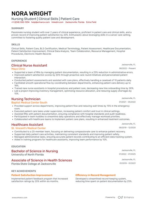 21 Nursing Student Resume Examples & Guide for 2025