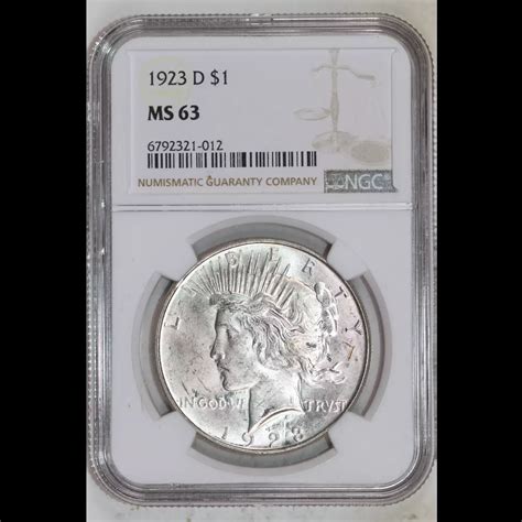 1923-D Peace Silver Dollar NGC MS-63 - Coin Superstore LLC
