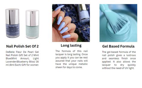 DeBelle Fleur De Pearl Gel Nail Polish Gift Set of 2 - Mint Blue(Mint ...