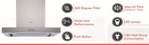 Elica Kitchen Chimney with EDS3 Technology, Push Button Control with ...