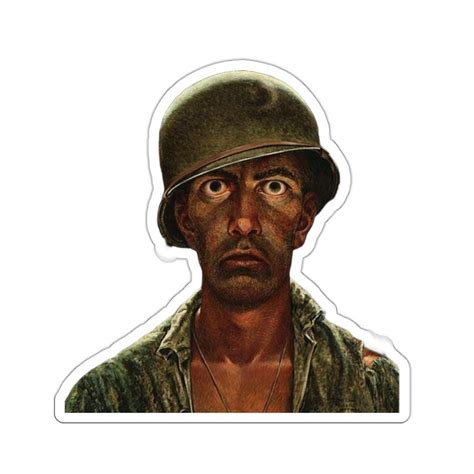 Thousand Yard Stare Cartoon Soldier Sticker | US History - Etsy UK ...