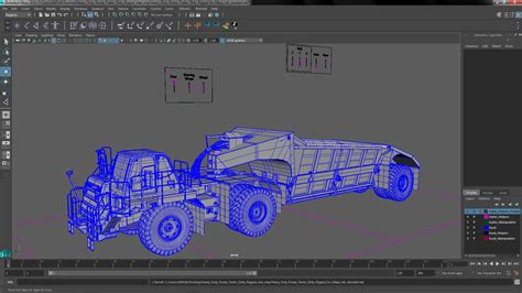 3D model Heavy Duty Dump Trailer Dirty Rigged for Maya | 3D Molier ...