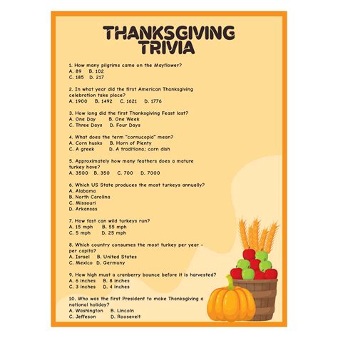 Thanksgiving trivia and answers 10 free pdf printables – Artofit