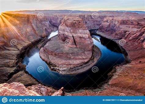 Horseshoe Bend and Colorado River at Sunset Time, Page ,Arizona,USA ...