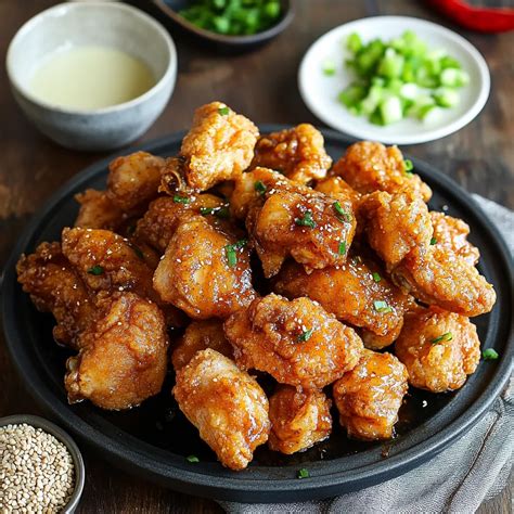 Crispy Korean Soy Garlic Fried Chicken (Dakgangjeong) Recipe - Tasty Gusto