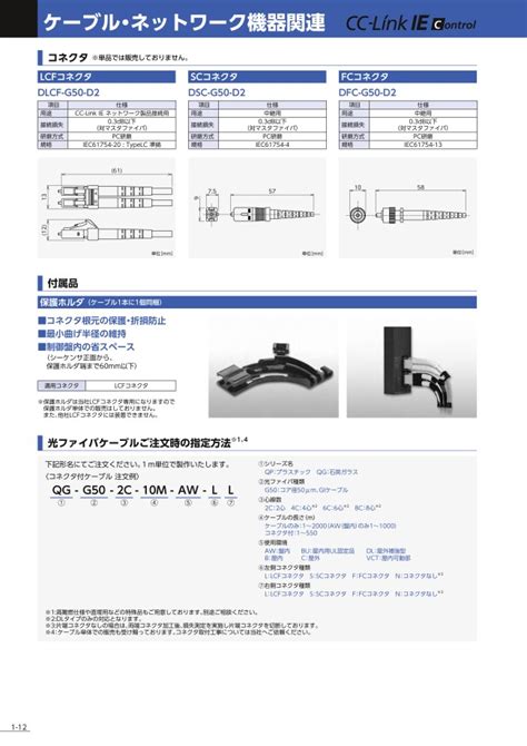 QG-G50-2C-1M-AW-LL | CC-Link IEコントローラネットワーク対応光ファイバケーブル 2心 コネクタ付完成品 | 三菱 ...