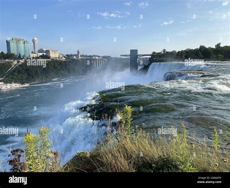 A breathtaking view of Niagara Falls from the American side Stock Photo ...