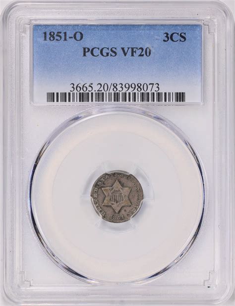 1851-O Silver Three-Cent Piece PCGS VF-20 (Item 1856913 ...