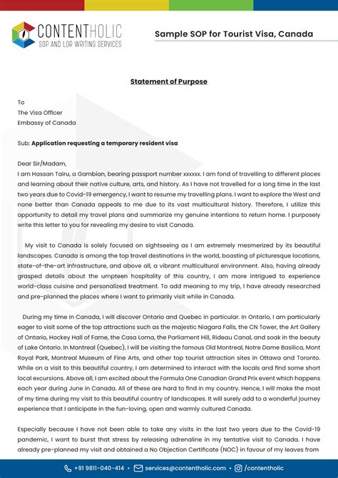 SOP Sample for Visa | Visa SOP, Samples, Examples and Formats