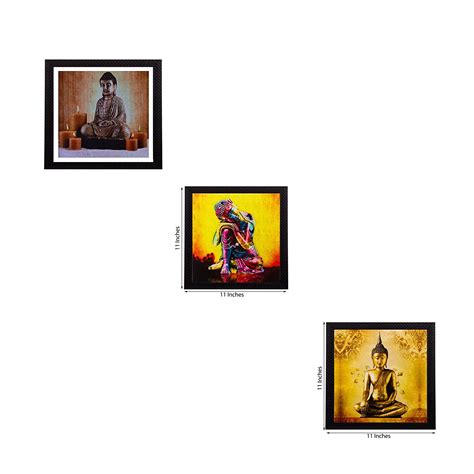 eCraftIndia 'UV Art Painting (Synthetic Wood, 25 cm x 25 cm, Set of 3 ...