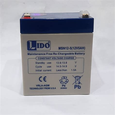 12v 5A dry battery lido branded lead acid sealed battery | Daraz.pk