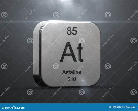 Astatine As Element 85 Of The Periodic Table 3D Illustration On Red Background Royalty-Free ...