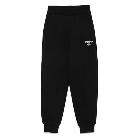 Balmain – Unisex Black Logo-Print Jogger – Little Tags Luxury