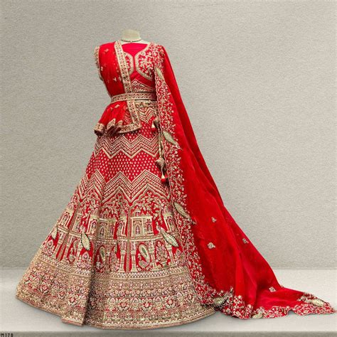 Sangria : Double Dupatta Royal Red Bridal Lehenga - JMS Studio