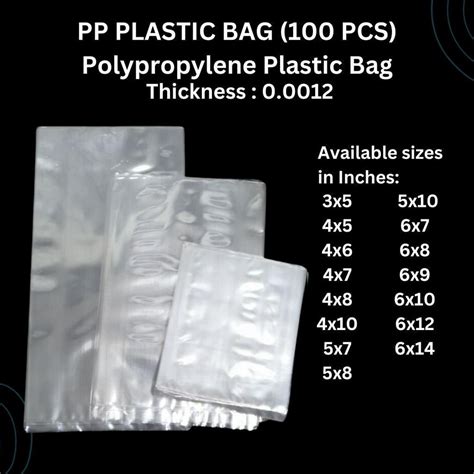 100pcs PP Clear Plastic bags (3 to 6 inches) 0.0012 thickness | Shopee ...