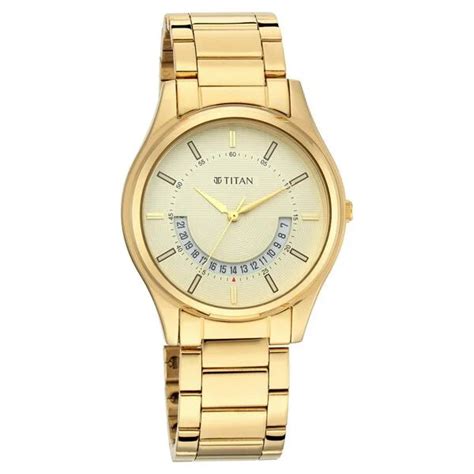 Titan Lagan Yellow Dial Analog Metal Strap Watch for Men – Gangoly ...
