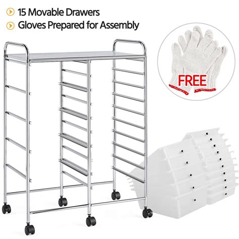 15 Drawers Metal Frame Storage Cart Rolling Bin | Ubuy India