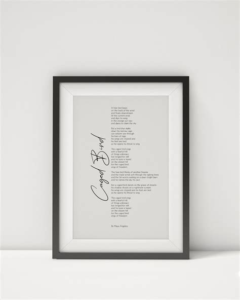 Caged Bird by Maya Angelou Poem Framed Print – The Penman's Den