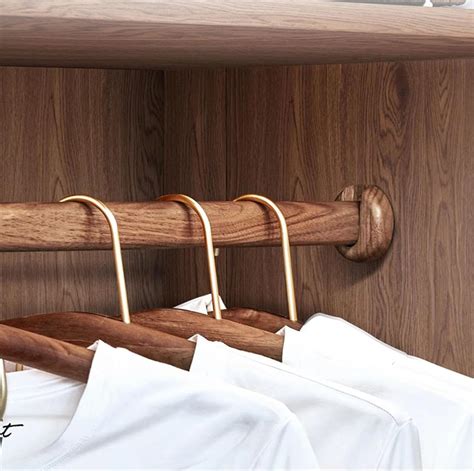 Amazon.com: Elitix Wood Closet Rod Shelf Bracket 40-150cm, Wardrobe ...