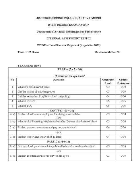 IAT 2: Internal Assessment for CCS336 Cloud Service Management - Studocu