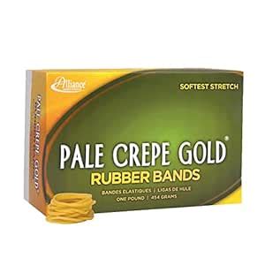 Alliance Rubber 20125 Pale Crepe Gold Rubber Bands Size #12, 1 lb Box ...