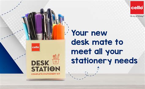 Cello Desk Station, Assorted Office Stationery Items 23 Stationery ...