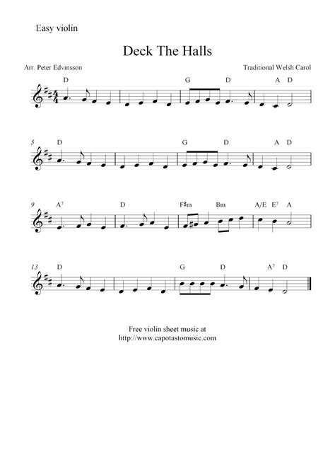 Free Sheet Music For Violin Printable