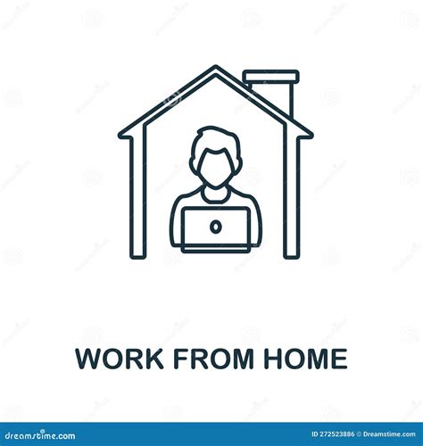 Work from Home Line Icon. Monochrome Simple Work from Home Outline Icon ...