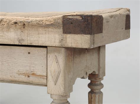 Antique French Butcher Block or Kitchen Island with an Amazing Natural ...