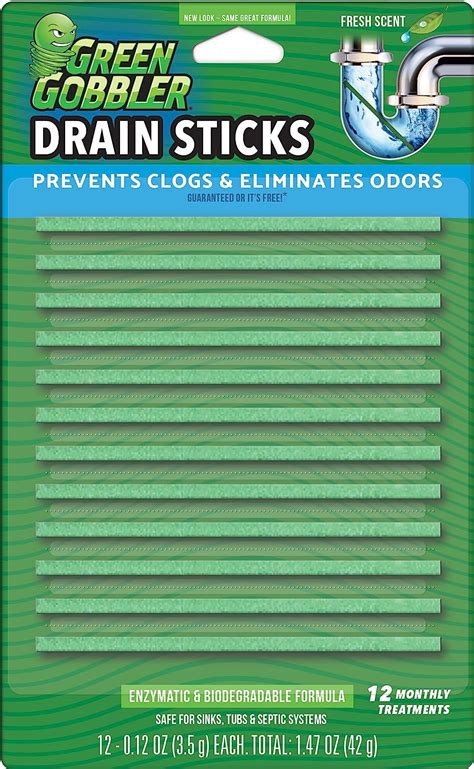 Green Gobbler BIO-Flow Drain Strips - 12 PAC (Drain Cleaner ...