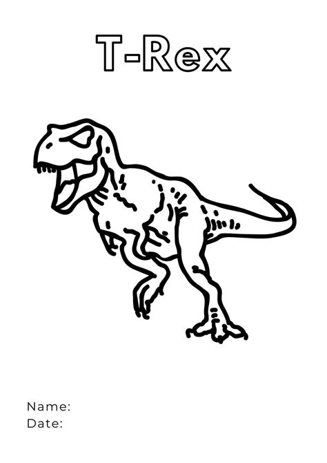 T rex coloring pages 🦖🎨 Dive into prehistoric adventures!