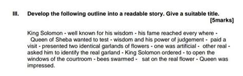 develop a readable story from the following outline.give suitable ...