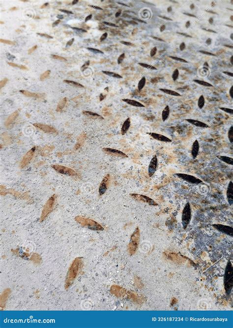 Rust of Metals.Corrosive Rust on Old Iron with a Hole. Rusted Orange ...