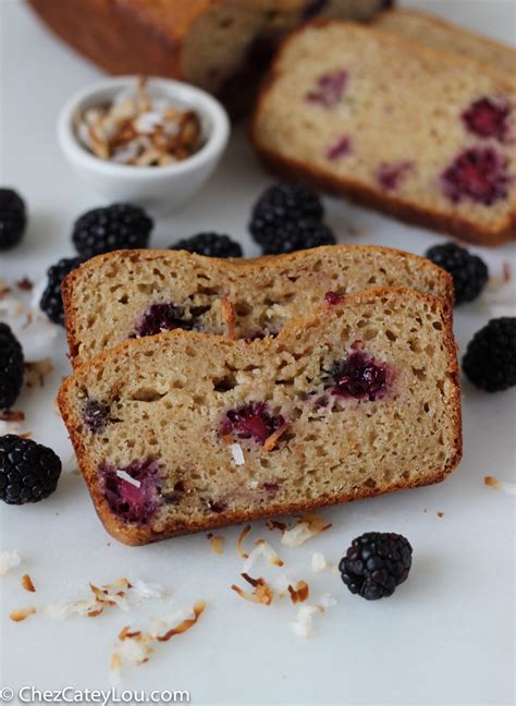 Healthy Blackberry Coconut Yogurt Bread - Chez CateyLou