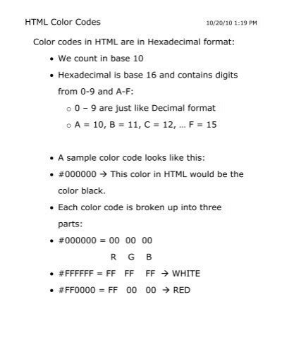 Image result for HTML Color Codes for HH