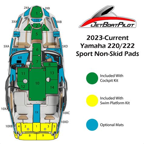 Tri-Color Marine Mat for Yamaha 22 Foot Sport Boats (2023-Current MY ...
