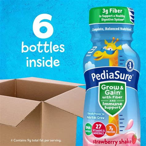 PediaSure Grow & Gain Kids Nutritional Shake with Fiber, Protein, DHA ...