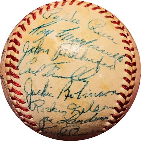 Lot Detail - 1952 Brooklyn Dodgers Team Signed Baseball w/Campanella ...