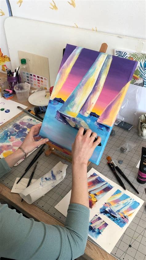 Acrylic Painting Sailing Boat Tutorials 的图像结果