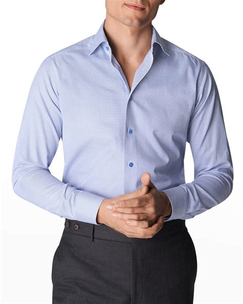 Eton Men's Slim Fit Jacquard Denim Dress Shirt | Neiman Marcus